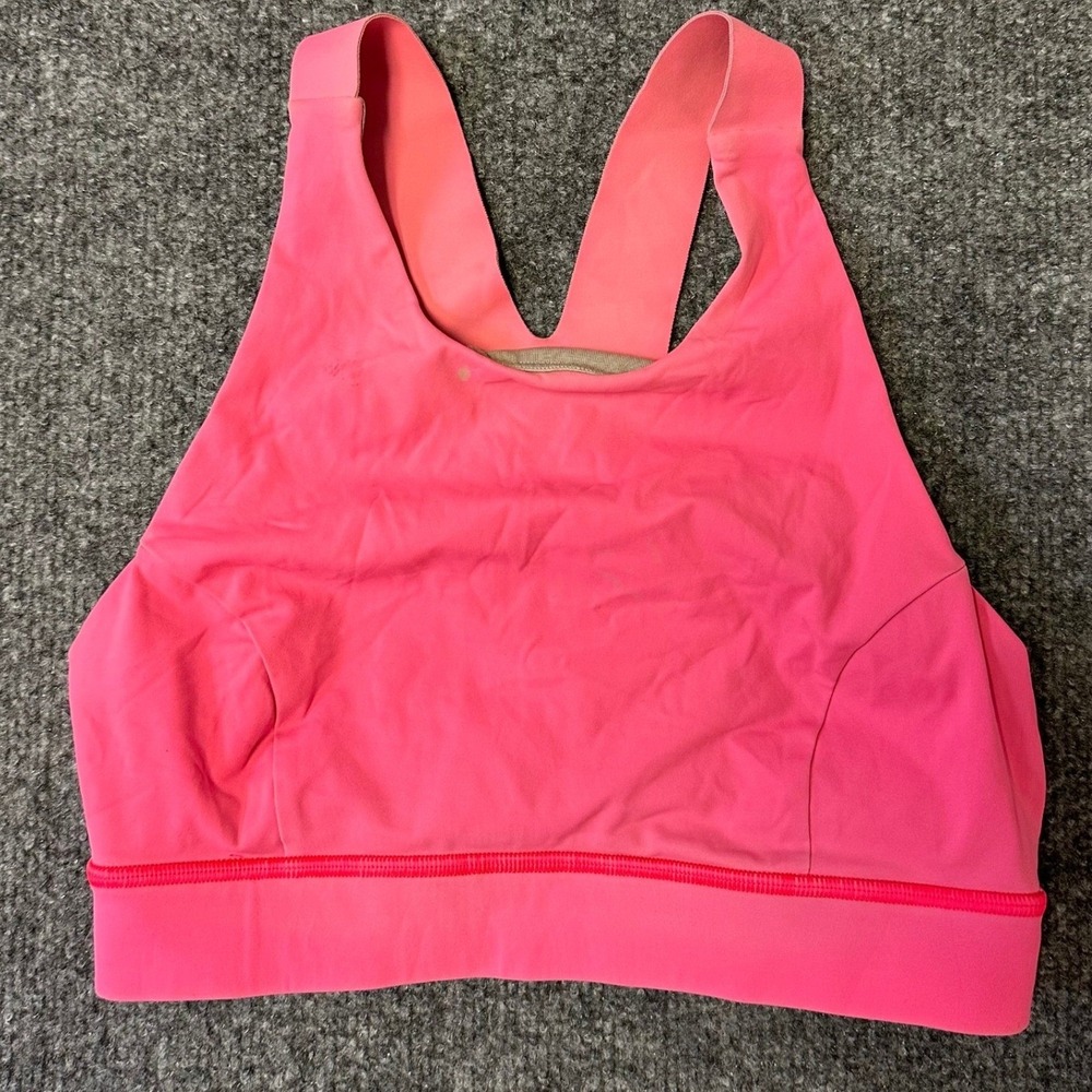Lululemon Sports Bra Womens Size 6 Pink High Neck Racerback Athletic Yoga Gym